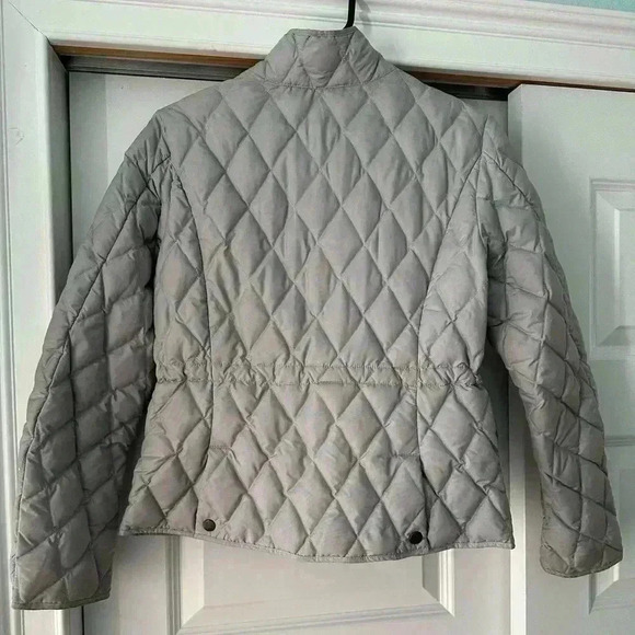 Eddie Bauer Coat Women's 100% Goose Down Puffer Jacket Gray Snap Petite S EB 550 - Picture 2 of 5